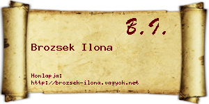 Brozsek Ilona névjegykártya